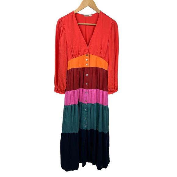 Marine Layer Maeve Colorblock Maxi Dress Size Small - Picture 5 of 13